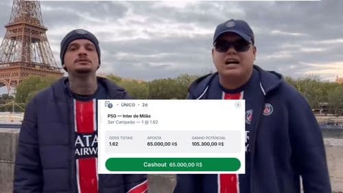 Barack e ProfessorBet cravam vitória do PSG e faturam R$105 mil com odd 1.62 e aposta de R$65 mil