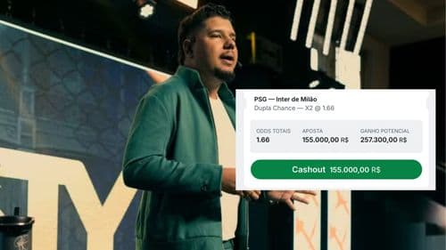 Lucas Tylty aposta R$155 mil na final da Champions League e acompanha a decisão in loco