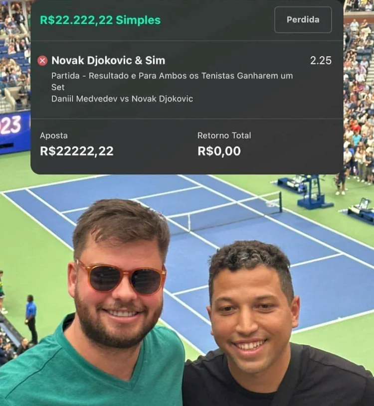 Vitória de Djokovic por 3 a 0 gera prejuízo de R$22 mil para WR Tipsters