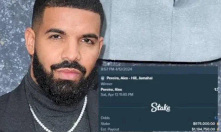 Confiante no Brasil: Drake investe US$675 mil dólares em vitória de Alex Pereira em luta